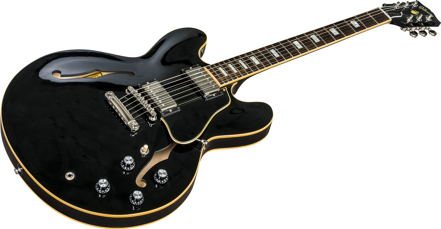 Gibson Es-335 Traditional 2018 - Vintage Ebony - Guitare Électrique 1/2 Caisse - Variation 1