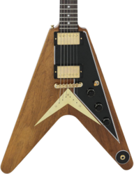 Guitare électrique rétro rock Gibson Custom Shop 1958 Mahogany Flying V Reissue - Vos walnut
