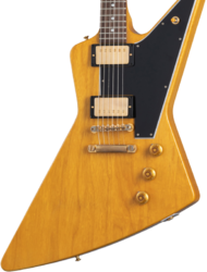 Guitare électrique métal Gibson Custom Shop 1958 Korina Explorer Reissue (Black Pickguard) - Vos natural