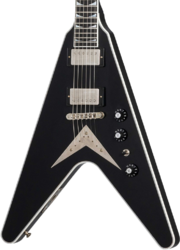Guitare électrique métal Gibson Custom Shop Dave Mustaine Flying V EXP Ltd - Vos ebony