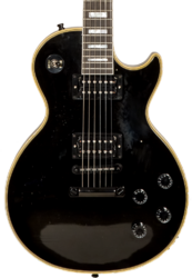 Guitare électrique signature Gibson Custom Shop Kirk Hammett 1989 Les Paul Custom - Murphy lab aged ebony