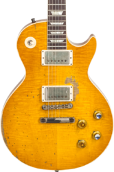 Guitare électrique single cut Gibson Custom Shop Kirk Hammett Greeny 1959 Les Paul Standard #931929 - Murphy lab aged greeny burst