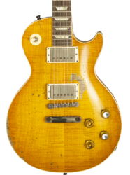Guitare électrique single cut Gibson Custom Shop Kirk Hammett Greeny 1959 Les Paul Standard #932582 - Murphy lab aged greeny burst