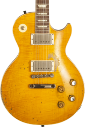 Guitare électrique single cut Gibson Custom Shop Kirk Hammett Greeny 1959 Les Paul Standard #932801 - Murphy Lab Aged Greeny Burst