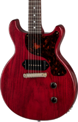 Guitare électrique single cut Gibson Custom Shop 1958 Les Paul Junior Double Cut Reissue - Vos cherry red
