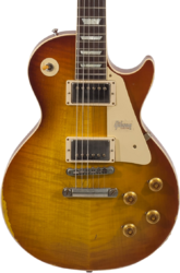 Guitare électrique single cut Gibson Custom Shop M2M 1958 Les Paul Standard #88149 - Heavy aged kentucky bourbon fade
