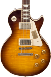 Guitare électrique single cut Gibson Custom Shop M2M 1958 Les Paul Standard #R862323 - Aged kindred burst fade