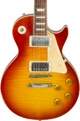 Guitare électrique single cut Gibson Custom Shop M2M 1958 Les Paul Standard Reissue #89849 - Heavy aged first burst