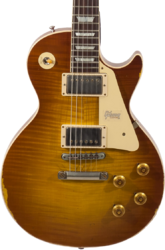 Guitare électrique single cut Gibson Custom Shop M2M 1959 Les Paul Standard #982192 - Heavy aged sunrise tea burst