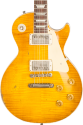 Guitare électrique single cut Gibson Custom Shop M2M 1959 Les Paul Standard Reissue #94548 - Murphy Lab Ultra Heavy Aged Lemon Burst