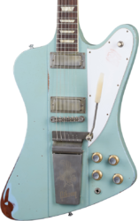 Guitare électrique rétro rock Gibson Custom Shop Murphy Lab 1963 Firebird V With Maestro Vibrola - Heavy aged antique frost blue