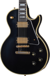 Guitare électrique single cut Gibson Custom Shop Murphy Lab 1968 Les Paul Custom Reissue - Ultra light aged ebony