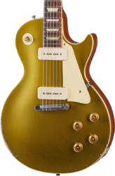 Guitare électrique single cut Gibson Custom Shop Murphy Lab 1954 Les Paul Goldtop Reissue - Heavy aged double gold