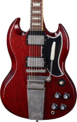 Guitare électrique double cut Gibson Custom Shop Murphy Lab 1964 SG Standard Maestro Reissue - Ultra light aged cherry red 