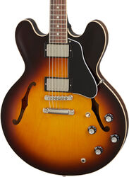 Guitare électrique 1/2 caisse Gibson ES-335 Satin - Satin vintage sunburst