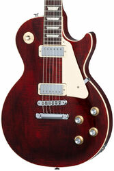 Guitare électrique single cut Gibson Les Paul 70s Deluxe Plain Top - Wine red