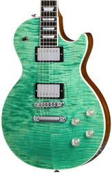 Guitare électrique single cut Gibson Les Paul Modern Figured - Seafoam green