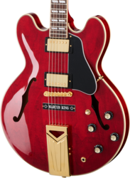 Guitare électrique 1/2 caisse Gibson Marcus King ES-345 With Fixed Vibrola - Sixties cherry