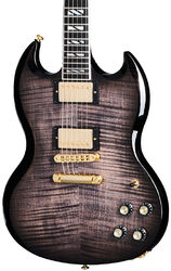 Guitare électrique double cut Gibson SG Supreme - Translucent ebony burst