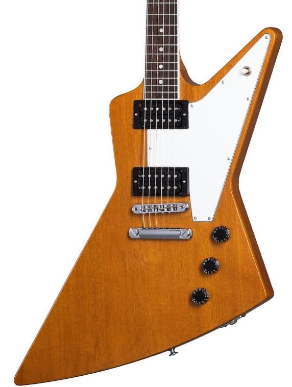 Guitare électrique rétro rock Gibson 70s Explorer - Antique natural