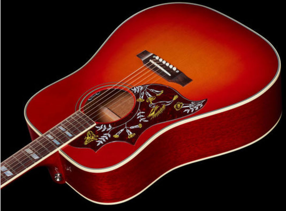 Gibson Hummingbird 2019 Lh Gaucher Dreadnought Epicea Acajou Rw - Vintage Cherry Sunburst - Guitare Electro Acoustique - Variation 2