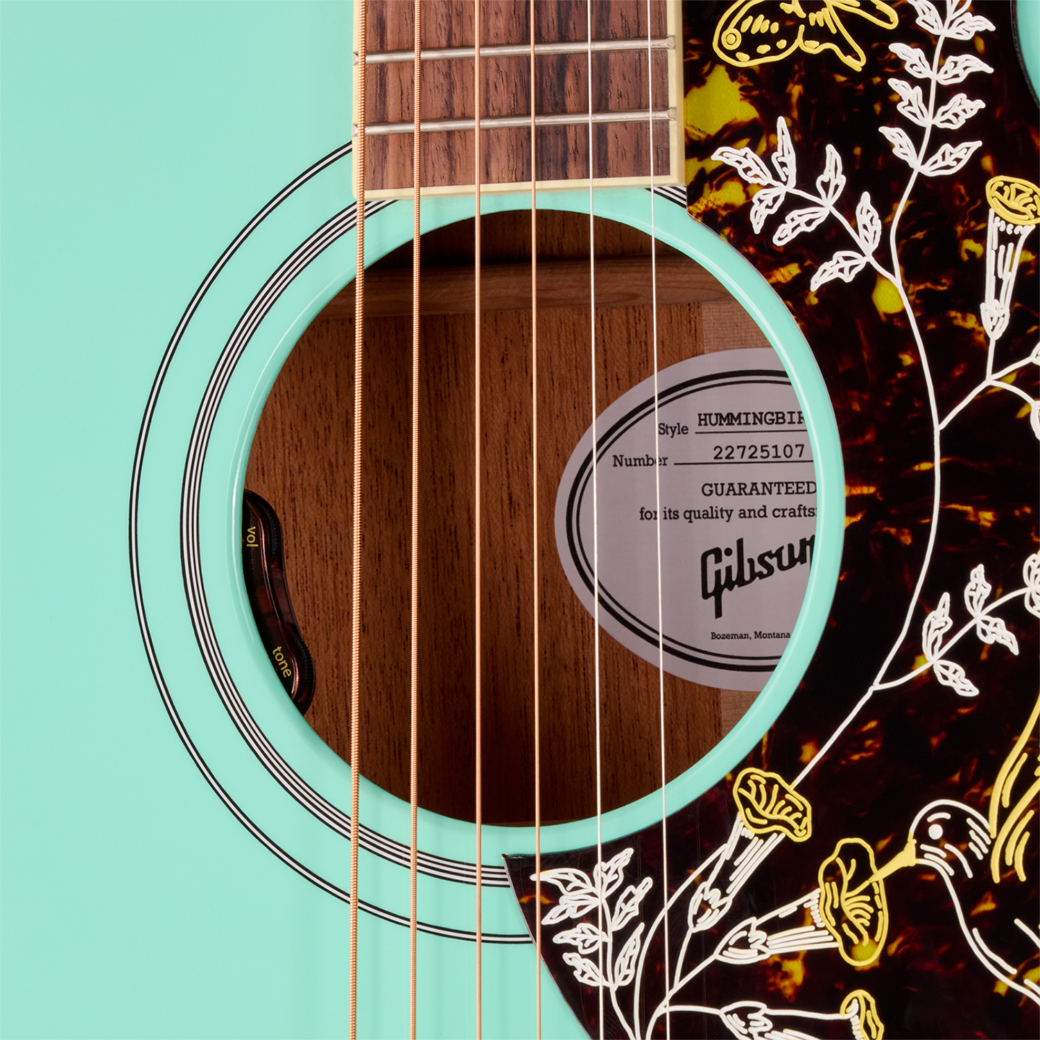 Gibson Hummingbird Standard (baggs Hifi Dna) Dreadnought Epicea Acajou Rw - Southwestern Turquoise - Guitare Folk - Variation 4
