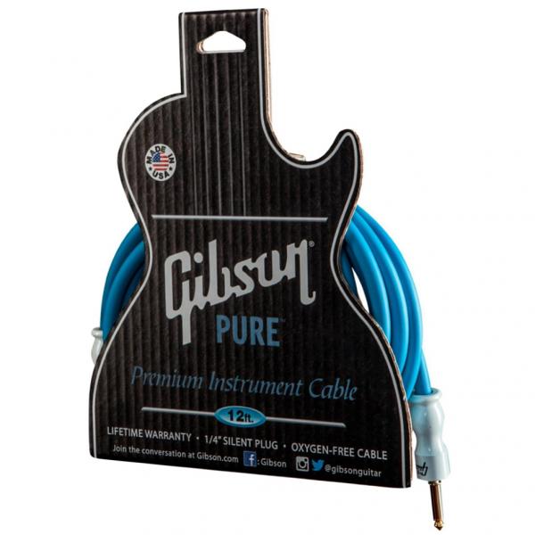 Gibson Câbles Pure Premium Instrument Cable 12ft / 3.66m - Blue Câble