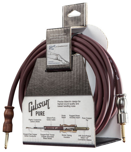 Gibson Instrument Pure Premium Cable Jack Droit 25ft.7.62m Cherry - CÂble - Variation 1