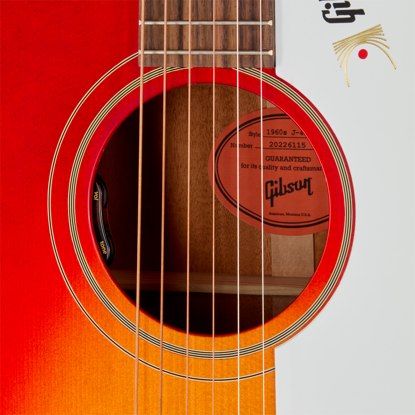 Gibson J45 60s Original (baggs Hifi Dna) Dreadnought Epicea Acajou Rw - Vintage Cherry Sunburst - Guitare Folk - Variation 4