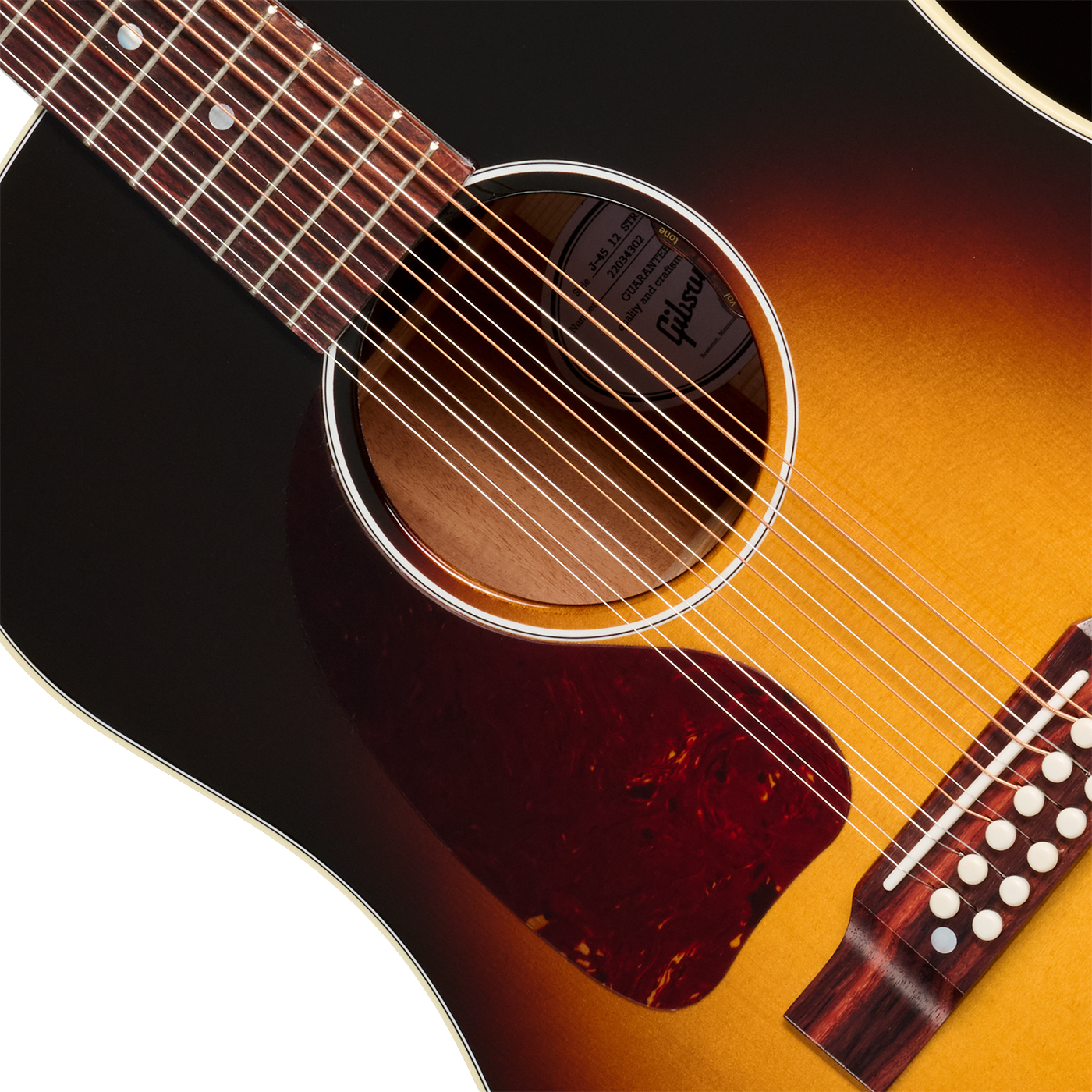 Gibson J45 Standard 12-string Lh (baggs Hifi Dna) Dreadnought 12c Gaucher Epicea Acajou Rw - Vintage Sunburst - Guitare Folk - Variation 2