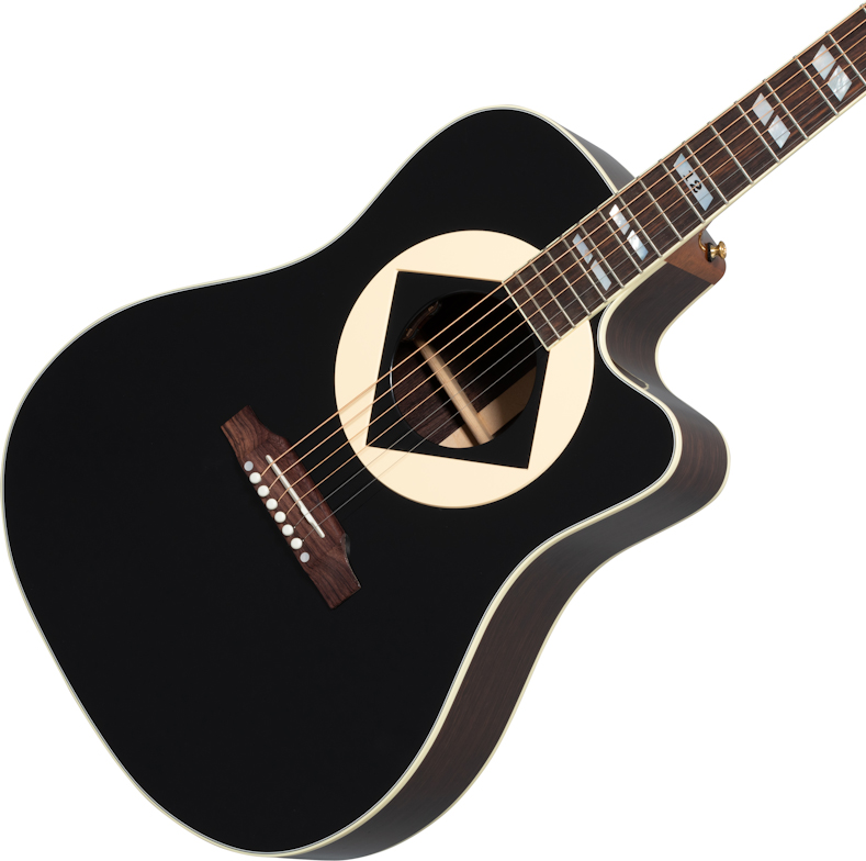Gibson Jerry Cantrell Songwriter Atone Signature Dreadnought Cw Epicea Palissandre Rw - Ebony - Guitare Acoustique - Variation 4