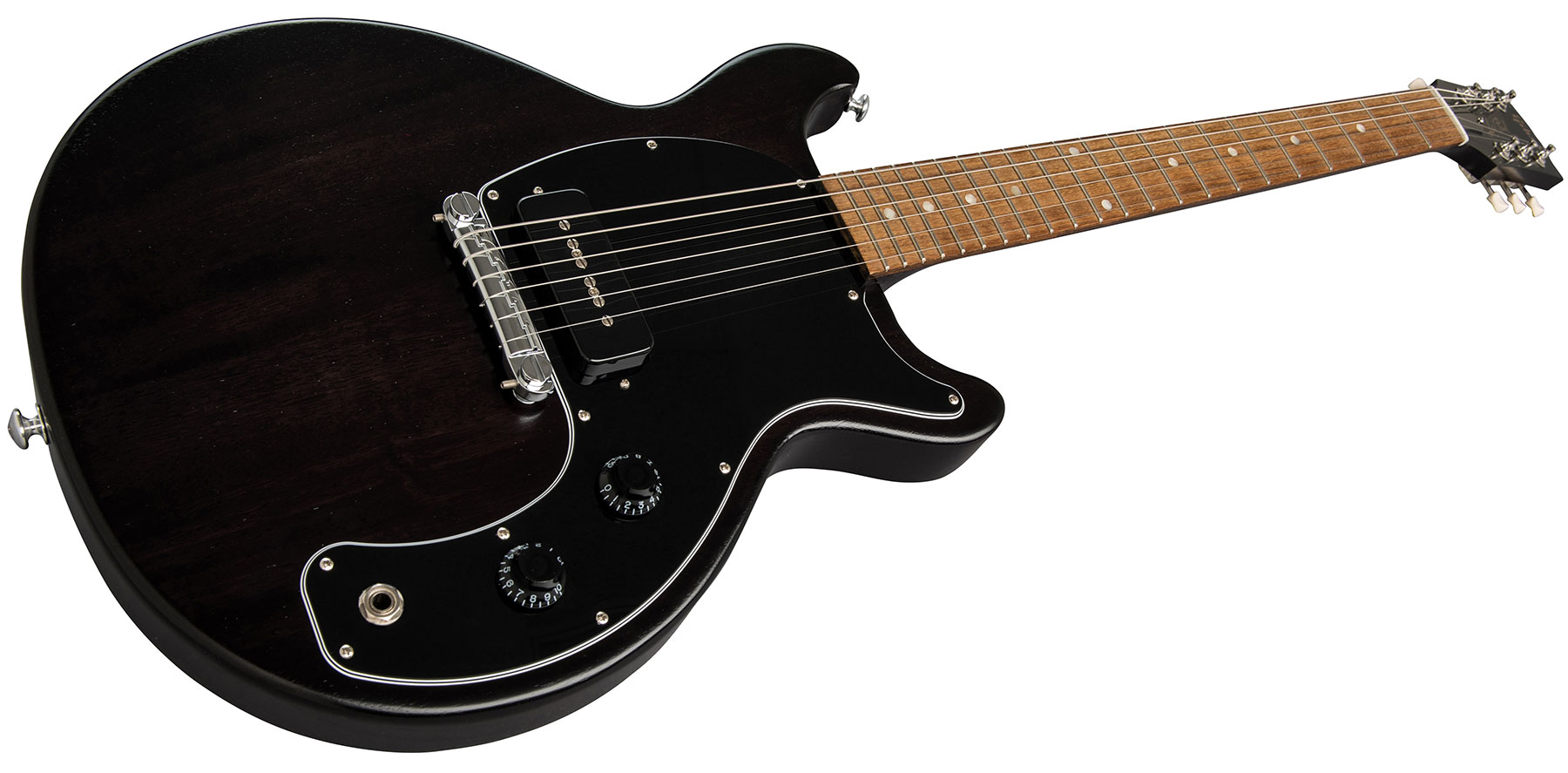 Gibson Les Paul Junior Dc Tribute 2019 P90 Ht Rw - Worn Ebony - Guitare Électrique Single Cut - Variation 1