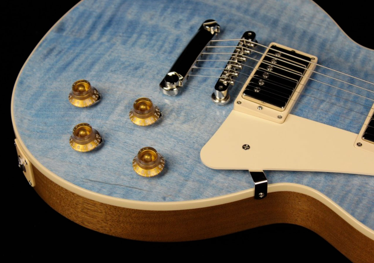 Gibson Les Paul Standard 50s Custom Color Original Usa 2h Ht Rw - Ocean Blue - Guitare Électrique Single Cut - Variation 4