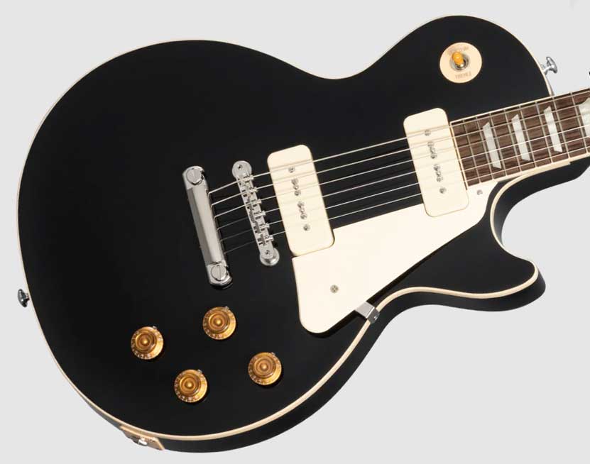 Gibson Les Paul Standard 50s P90 Original Ltd 2p90 Ht Rw - Ebony - Guitare Électrique Single Cut - Variation 3