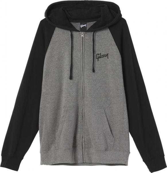 Gibson Logo Full-Zip Hoodie Medium - Grey - M Sweat shirt