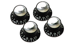Gibson Top Hat Knobs With Inserts 4-pack Black Silver - Bouton - Variation 1