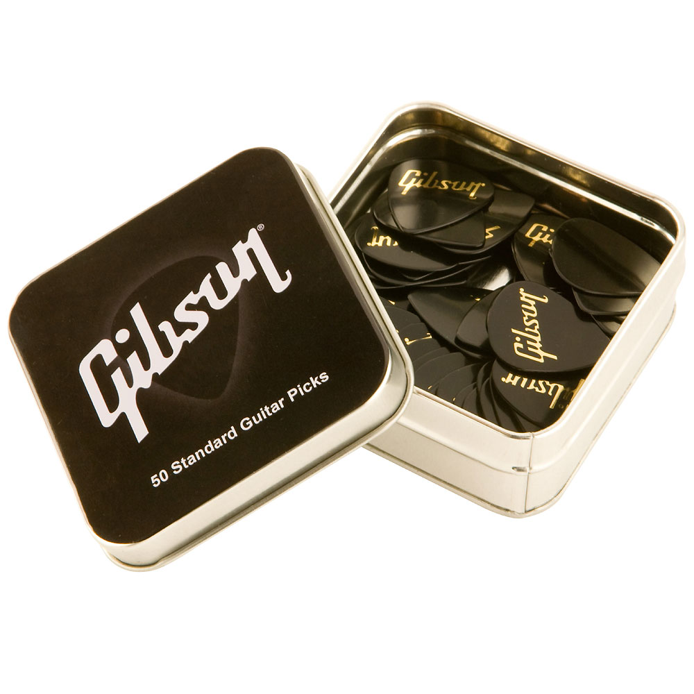 Gibson Lot De 50 Pick Tin Standard Style Thin  Boite Metal - MÉdiator & Onglet - Variation 1