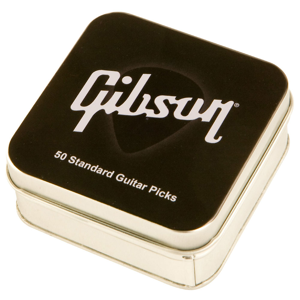 Pick Tin 50 Standard Guitar Picks Thin Médiator & onglet Gibson