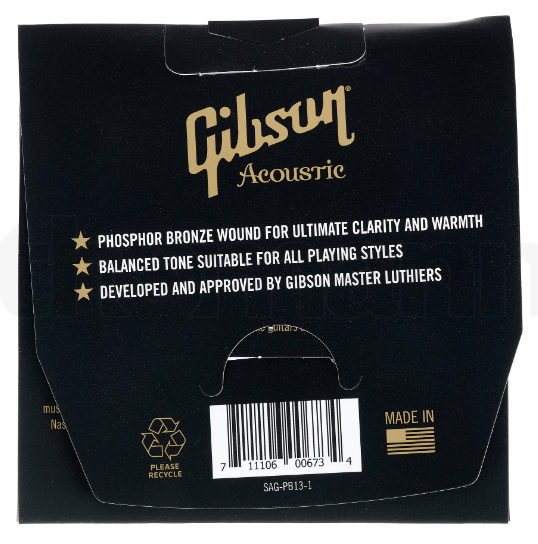 Gibson Sag-pb13 Phosphor Bronze Acoustic Guitar Medium 6c 13-56 - Cordes Guitare Acoustique - Variation 1