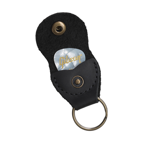 Gibson Premium Leather Pickholder Keychain Black - Porte Mediator - Variation 2