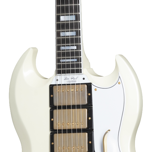 Gibson Sg Les Paul Custom 1961 60th Anniversary 3h Trem Eb - Vos Aged Polaris White - Guitare Électrique Double Cut - Variation 3