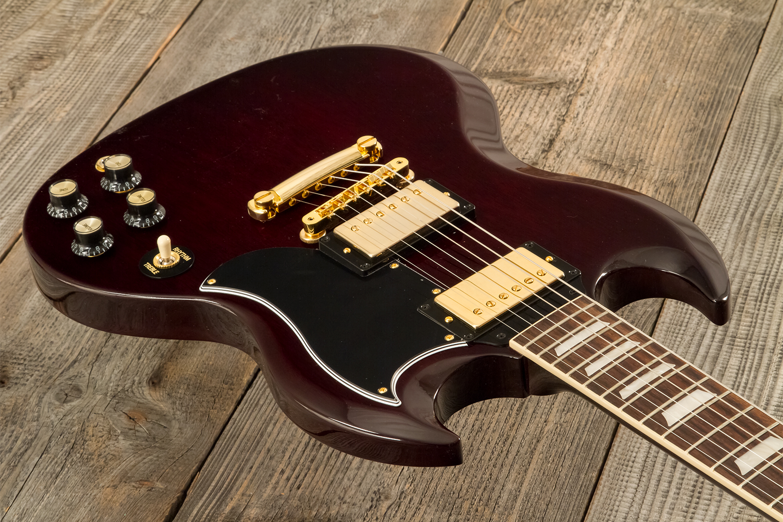 Gibson Sg Standard 1961 Gh Original 2h Ht Rw - Aged Cherry - Guitare Électrique Double Cut - Variation 2
