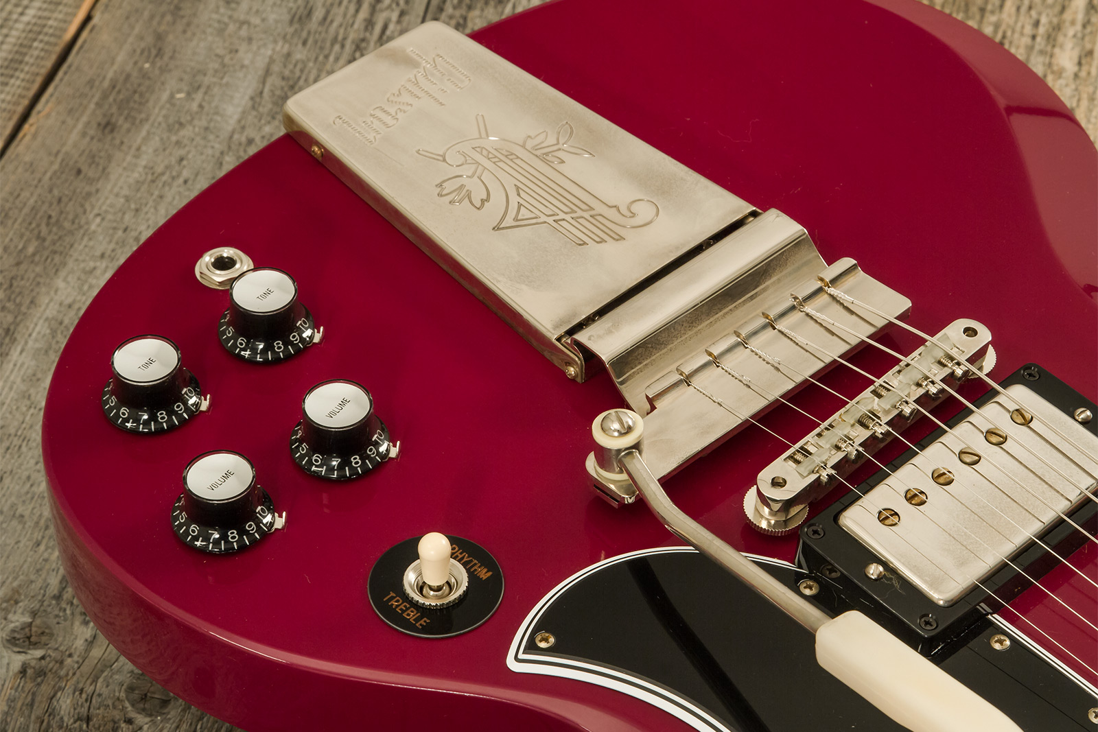 Gibson Sg Standard 1964 Maestro Vibrola 2h Trem Rw #502124 - Vos Metallic Plum - Guitare Électrique Double Cut - Variation 3