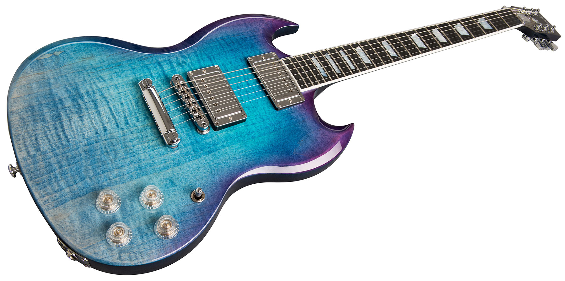 Gibson Sg Standard Hp-ii High Performance 2019 2h Ht Ric - Blueberry Fade - Guitare Électrique Double Cut - Variation 3