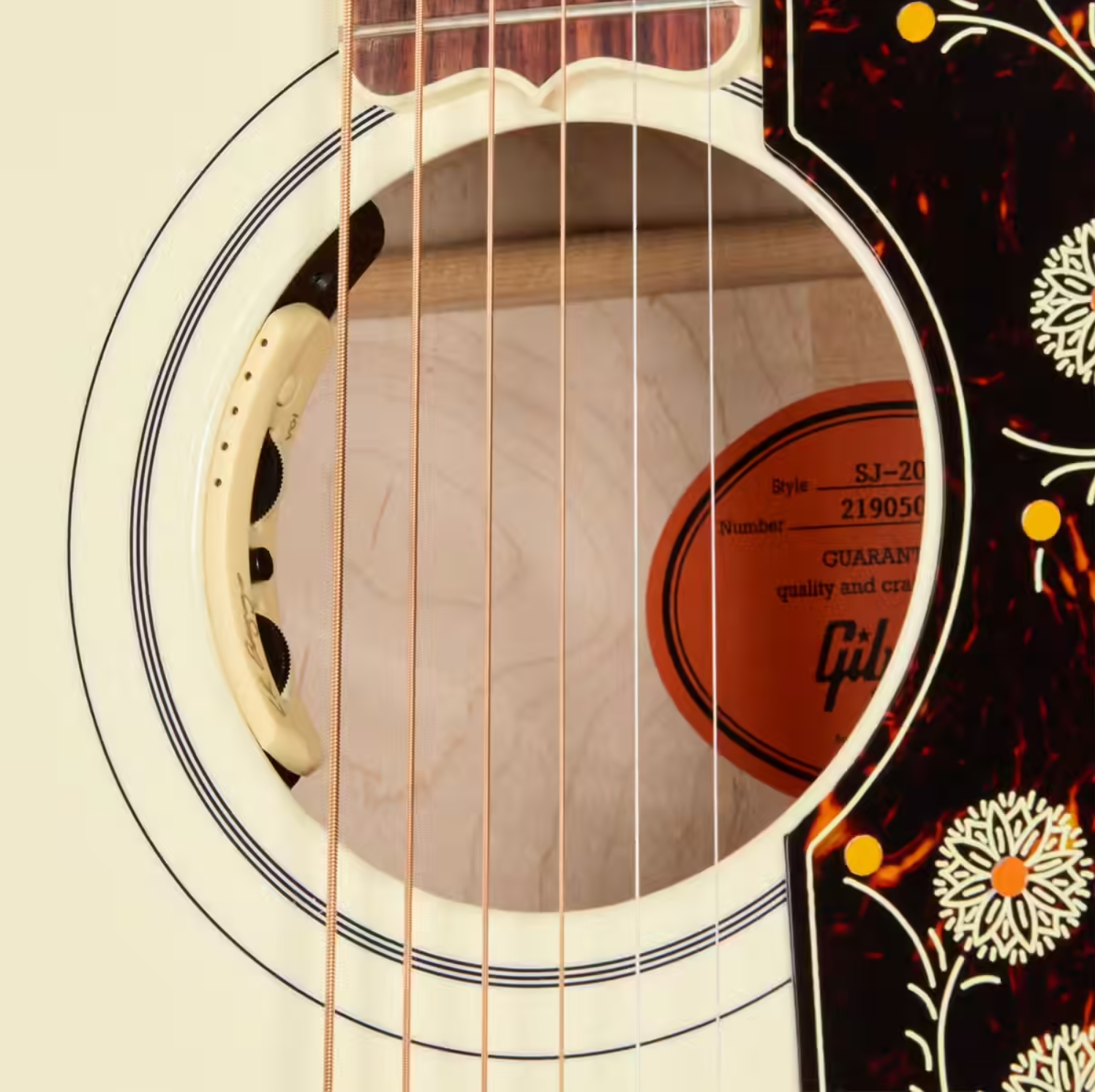 Gibson Sj200 Standard Modern Jumbo Epicea Erable Rw - Classic White - Guitare Folk - Variation 4