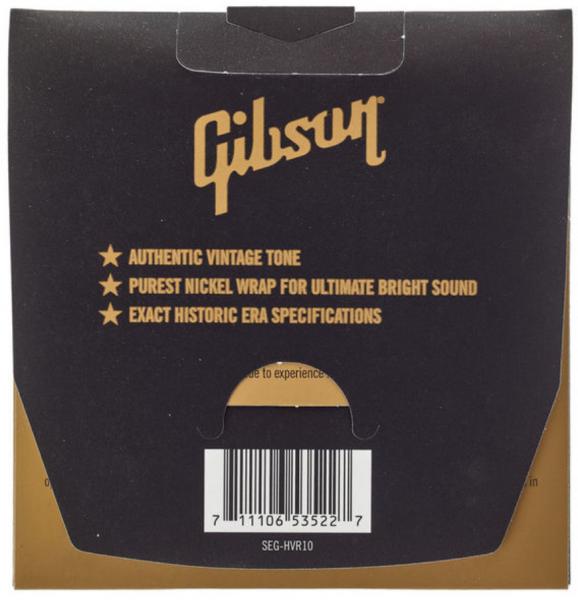 Cordes guitare électrique Gibson Vintage Reissue Pure Nickel Electric Guitar Strings 10-46