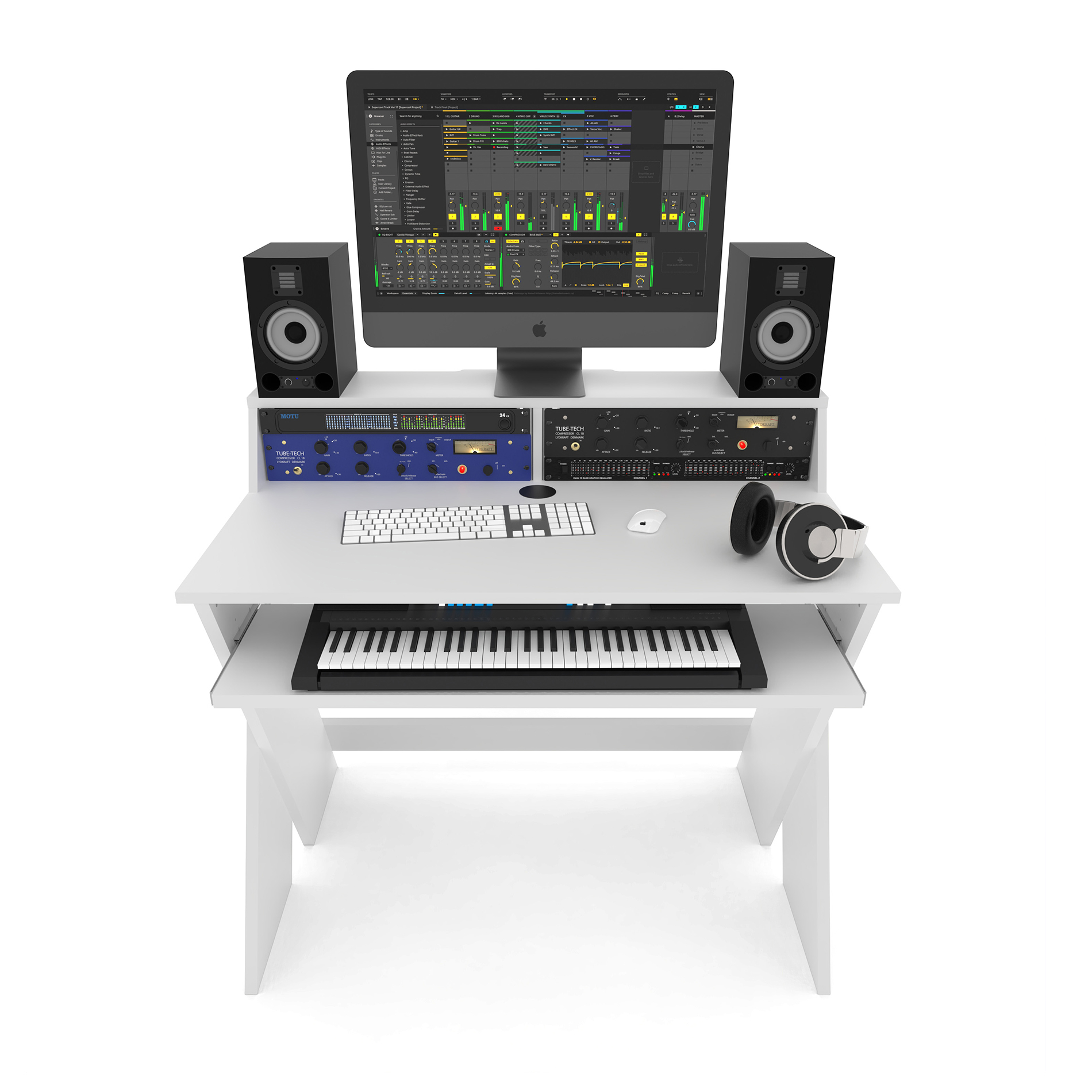 Glorious Sound Desk Compact White - Station De Travail Studio - Variation 1