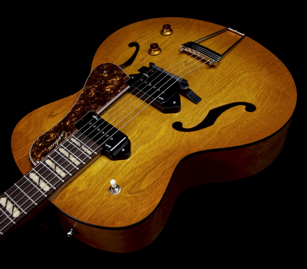 Godin 5th Avenue Jumbo P90 2s Ht Rw - Harvest Gold - Guitare Électrique 3/4 Caisse & Jazz - Variation 3