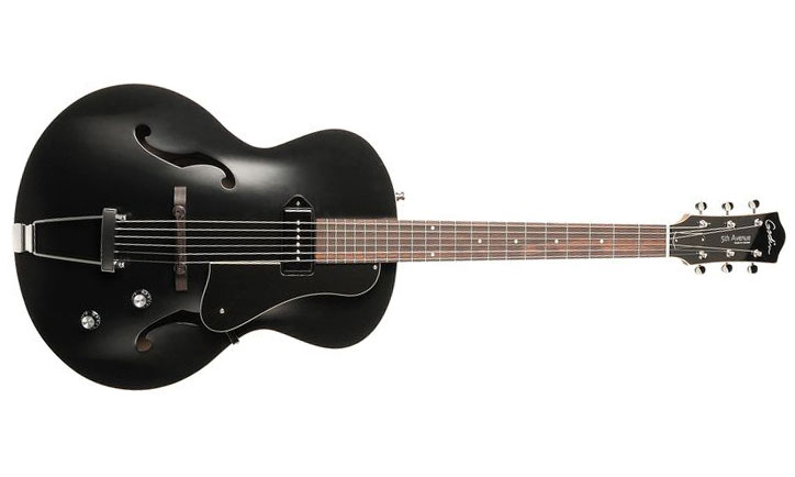 Godin 5th Avenue Kingpin P90 - Black - Guitare Électrique 3/4 Caisse & Jazz - Variation 1