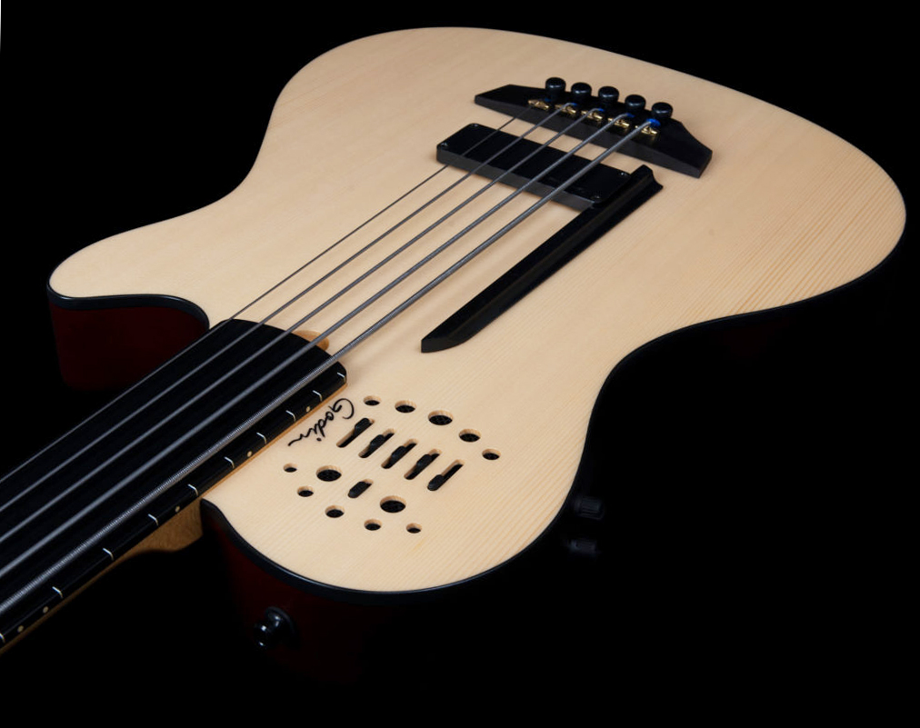 Godin A5 Ultra Fretless A/e 5c Epicea Tilleul Ric - Natural Semi Gloss - Basse Acoustique - Variation 3